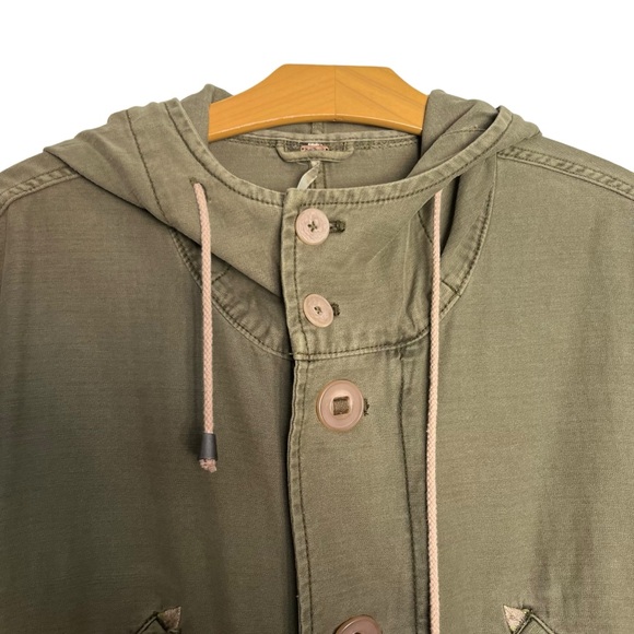 Free People Joshua Tree Utility Jacket Cotton Canvas Army Green Oversized Size M - Picture 5 of 14